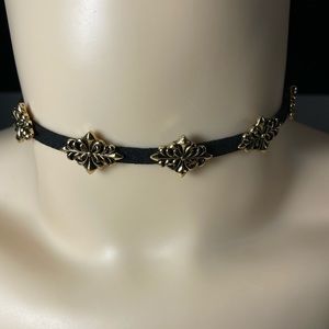 Black and Gold Choker Necklace
